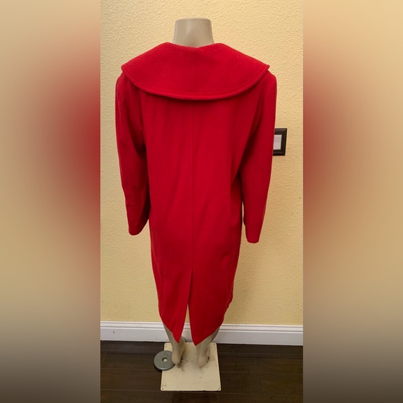 VTG Women’s Size Medium Red Double Breasted Overcoat - Picture 3 of 8